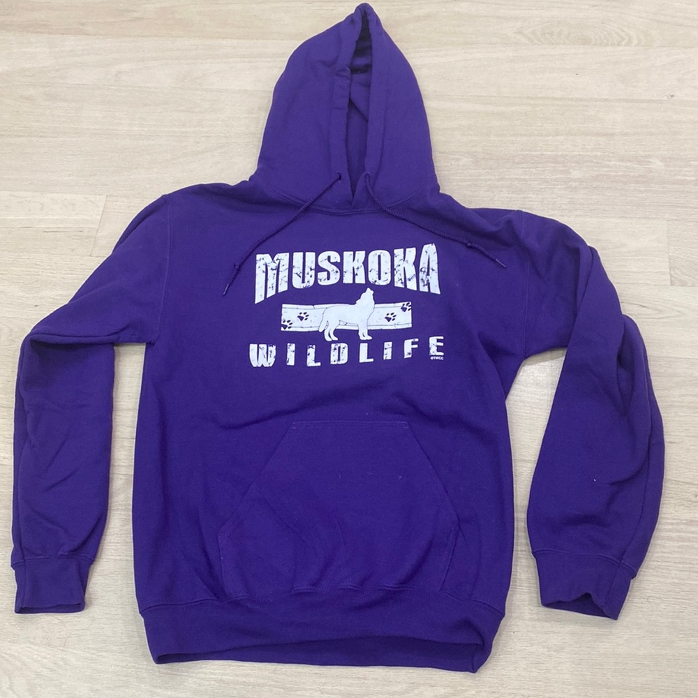 Muskoka Wildlife Purple Hoodie - Small